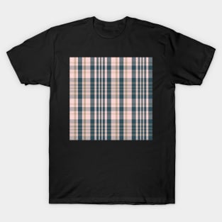 Cottagecore Aesthetic Sorcha 1 Hand Drawn Textured Plaid Pattern T-Shirt